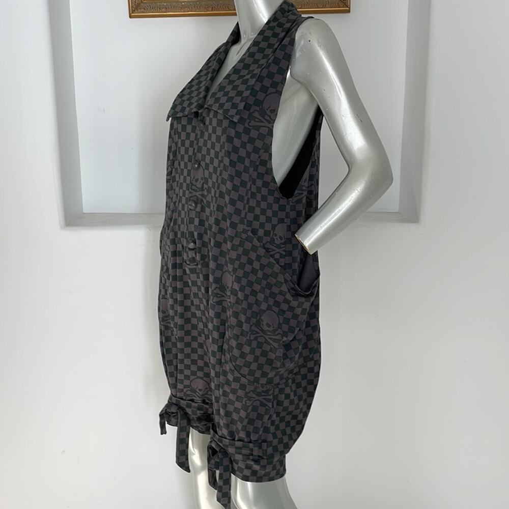 A.D. MOON Romper Gray/Teal Plaid Size M - Picture 2 of 13